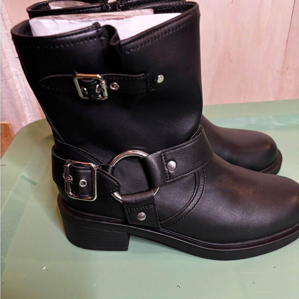 Target Black Combat Boots with Buckles